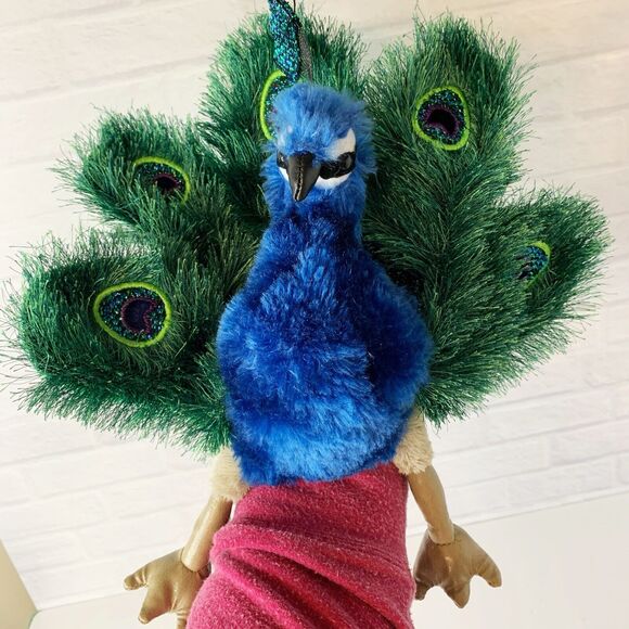 Folkmanis Puppet Peacock Bird Colorful Hand Play Puppet Plush - Picture 1 of 7